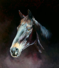 Load image into Gallery viewer, Horse racing art print portrait of Grand National winner Many Clouds from an original oil painting by equestrian artist Lisa Miller