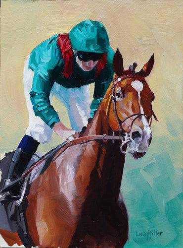oil painting of racehorse Calandagan