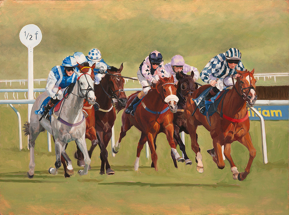 Past the Half-Furlong Pole,  Original Oil