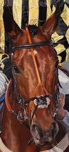 Load image into Gallery viewer, Detail of original oil painting depicting champion NH jockey Richard Johnson at Ffos Las Racecourse, West Wales.
