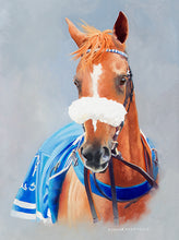 Load image into Gallery viewer, Arabian racehorse Djainka des Forges. Newbury racecourse.
