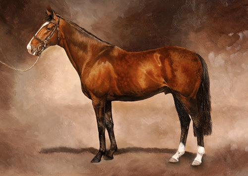 Horse racing art print of the stallion Sadlers Wells from an original painting by equestrian artist Lisa Miller